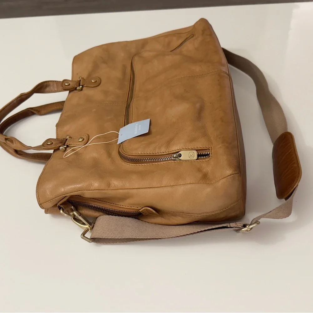 Liz Claiborne Tan Leather Briefcase